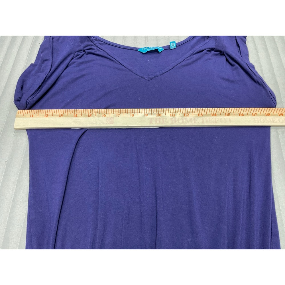 Tori Richard Honolulu Womens Purple Knit Drawstring Waist V-neck Dress Size XS - Picture 11 of 12